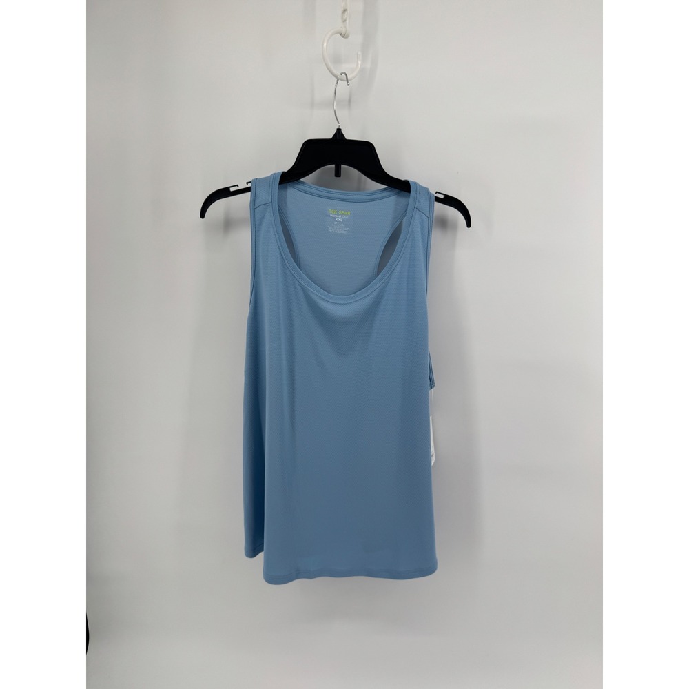 Tek Gear Womens XXL Blue Mesh Racerback Workout Tank Top Wicking Breathable NWT